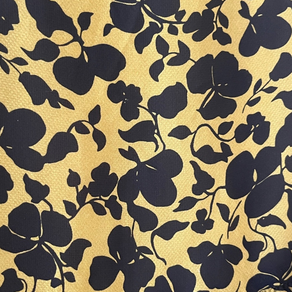 Ann Taylor Factory Floral Print Blouse Black and Dark Yellow Women’s Size XS - Picture 2 of 15